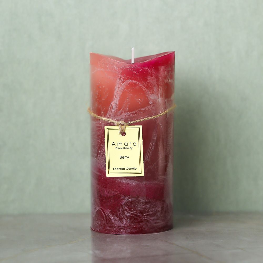 Amara Scented Pillar Candle - Berry