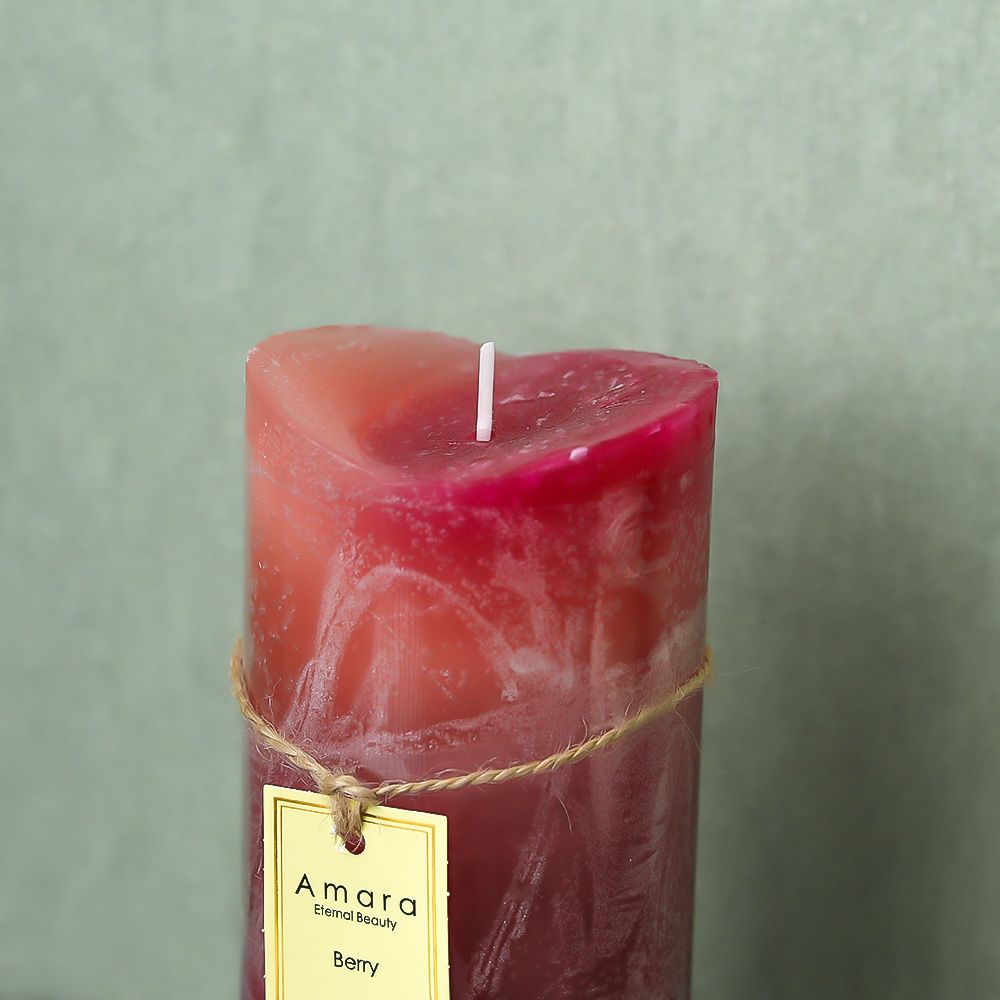 Amara Scented Pillar Candle - Berry