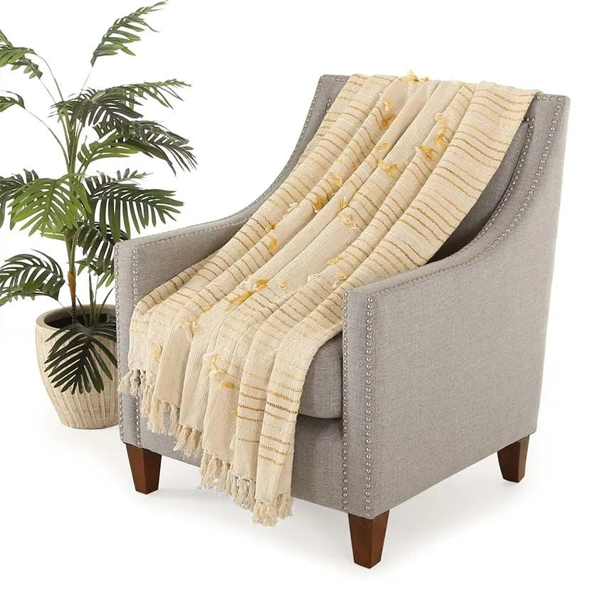 Macey Cotton Throw (Mustard)