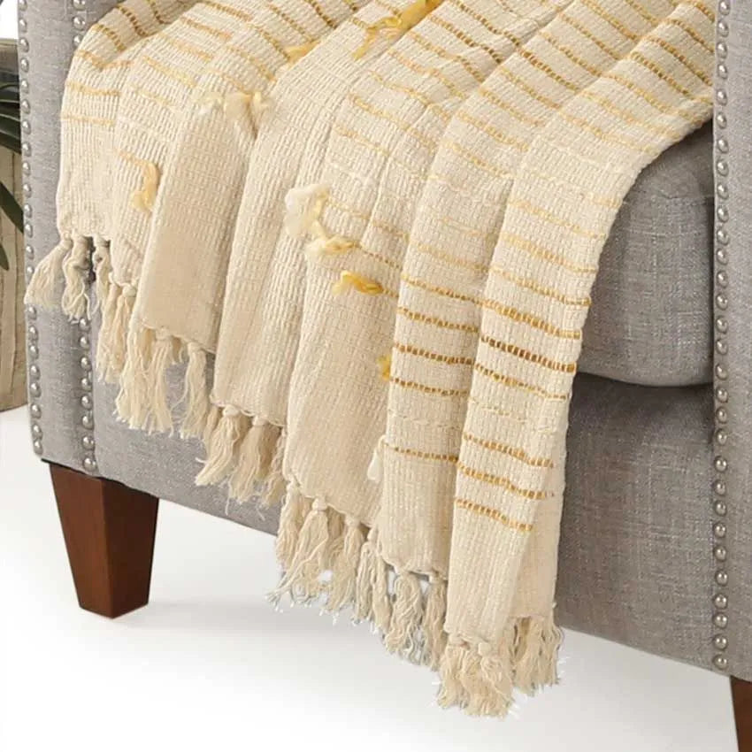 Macey Cotton Throw (Mustard)