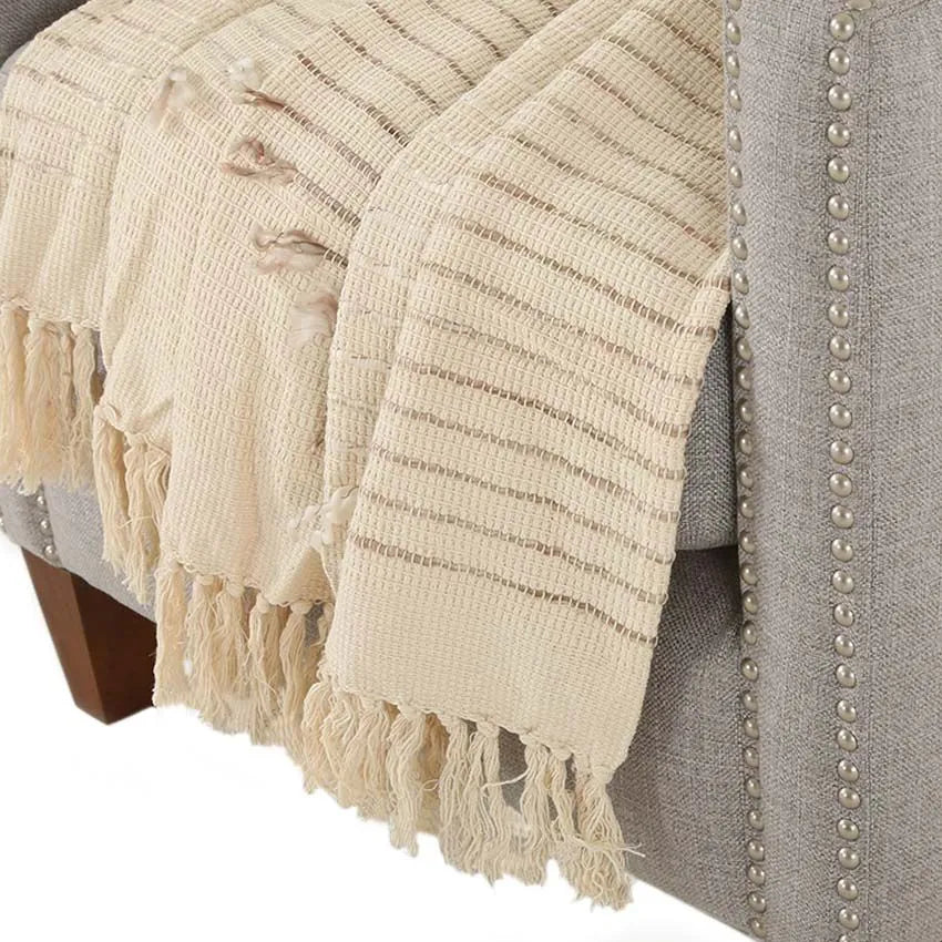 Macey Cotton Throw (Cream)