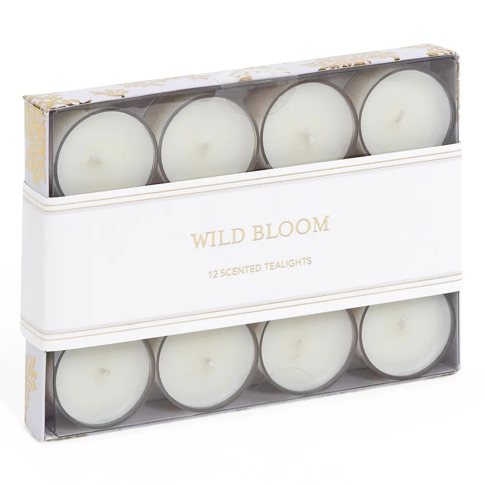 12-Piece Wild Bloom Tealight Candle Set, Lilac