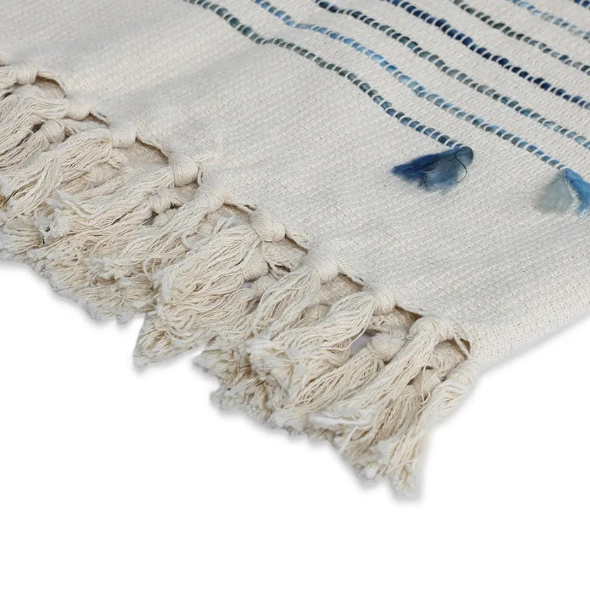 Macey Cotton Throw, French Blue – 152x127 cm