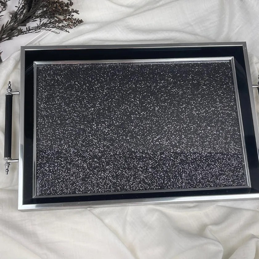 Elizabeth Tray, Silver & Black - 53x33.5 cm