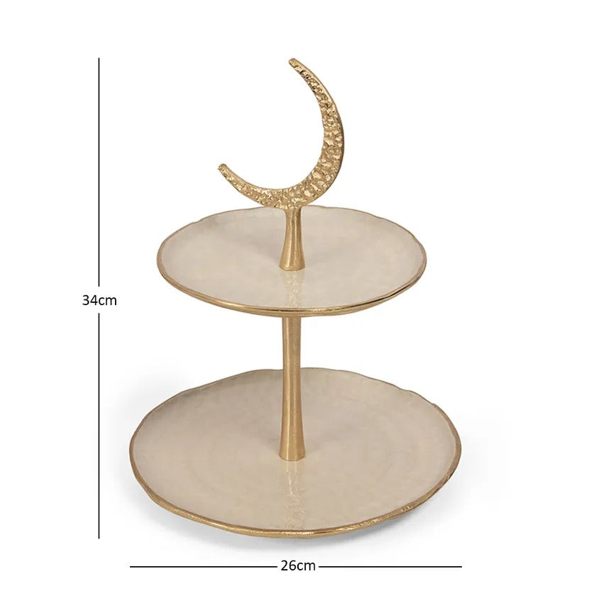 Rabiya 2-Tier Stand, Gold - 26x34 cm