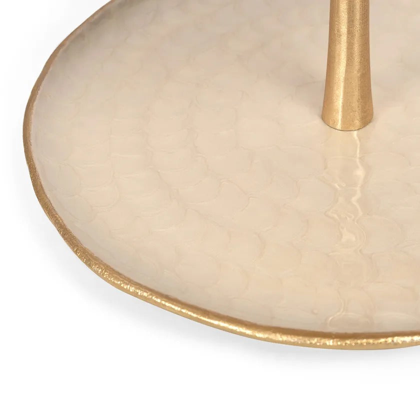 Rabiya 2-Tier Stand, Gold - 26x34 cm
