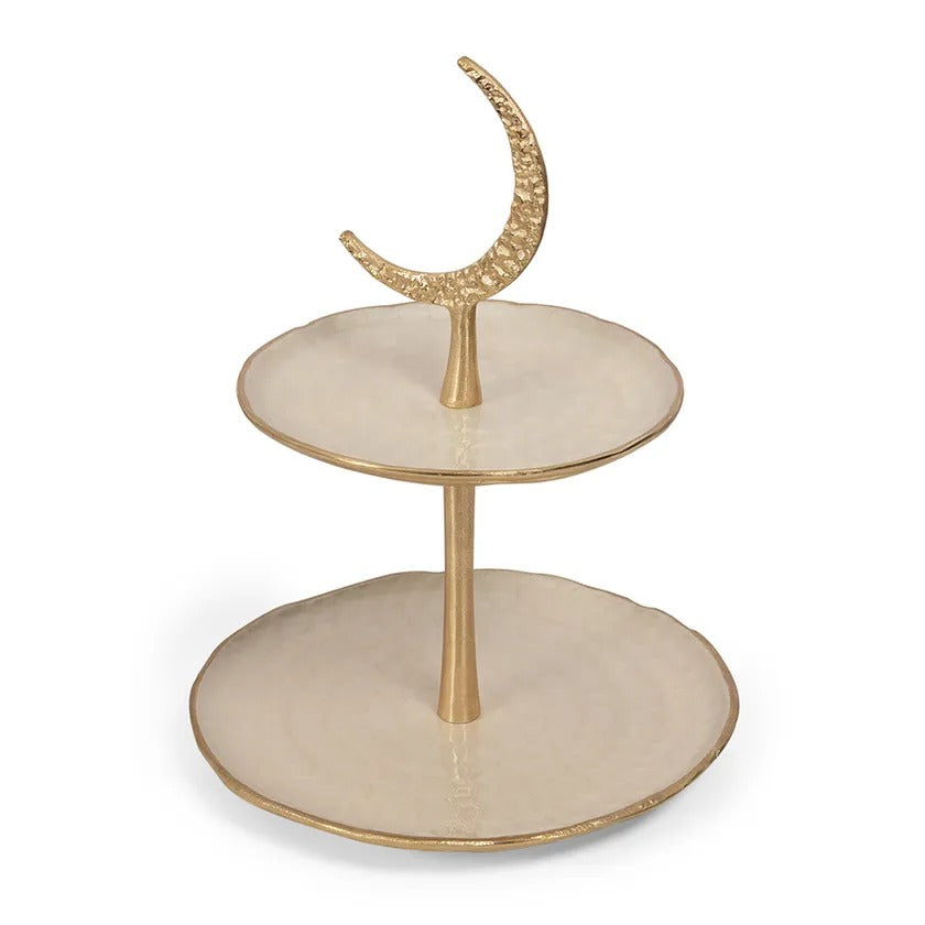 Rabiya 2-Tier Stand, Gold - 26x34 cm