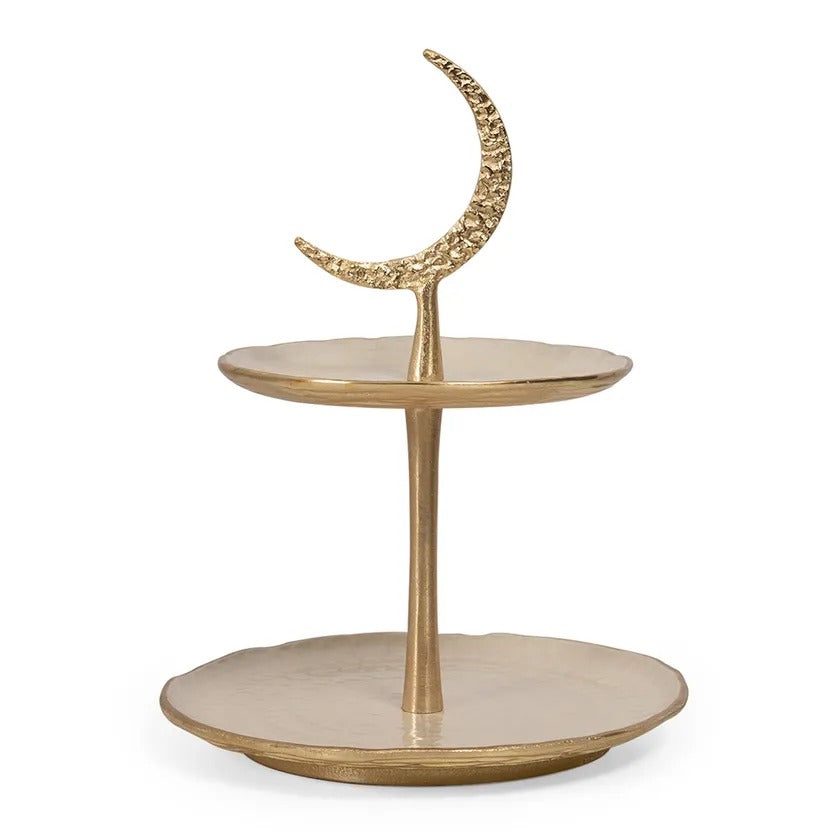 Rabiya 2-Tier Stand, Gold - 26x34 cm