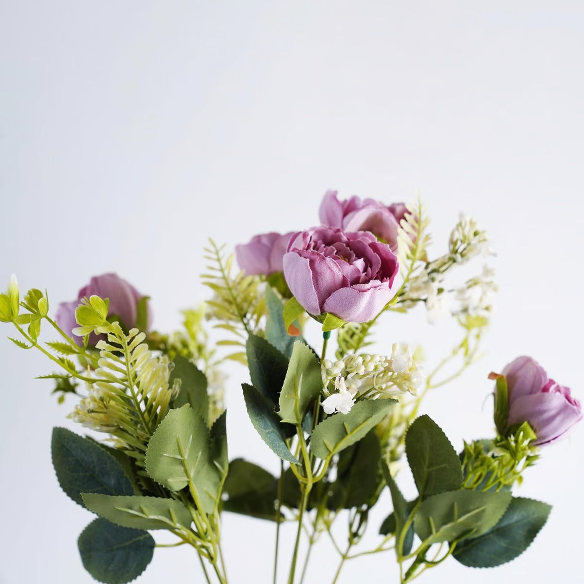 Peony Flower 9-branches Purple H41cm