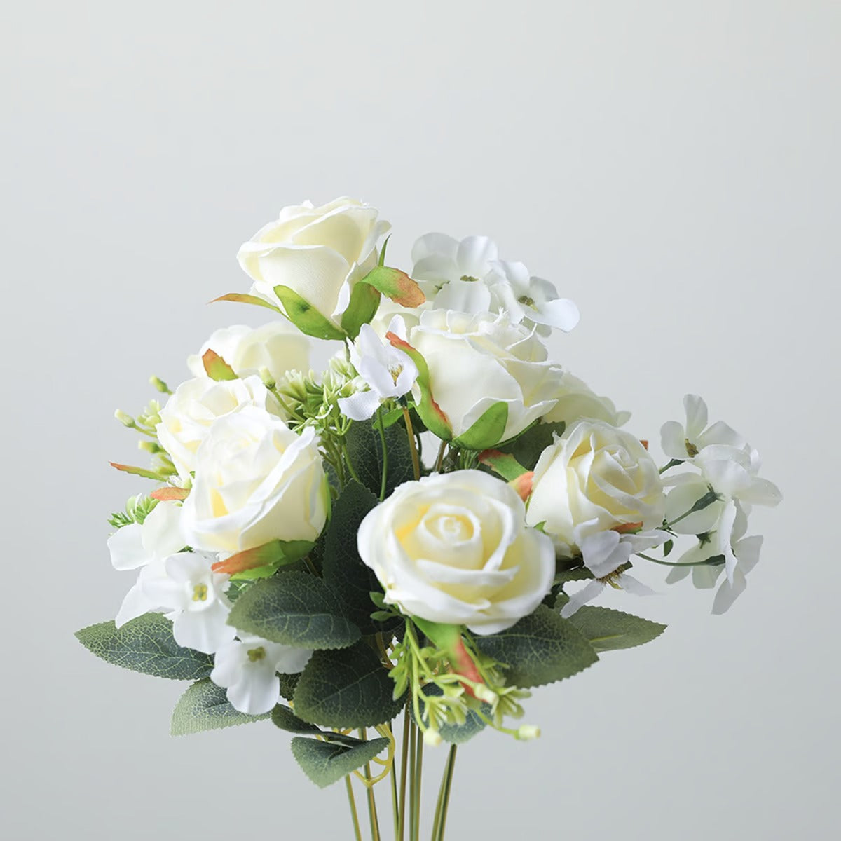 Rose 9-branches White H43cm