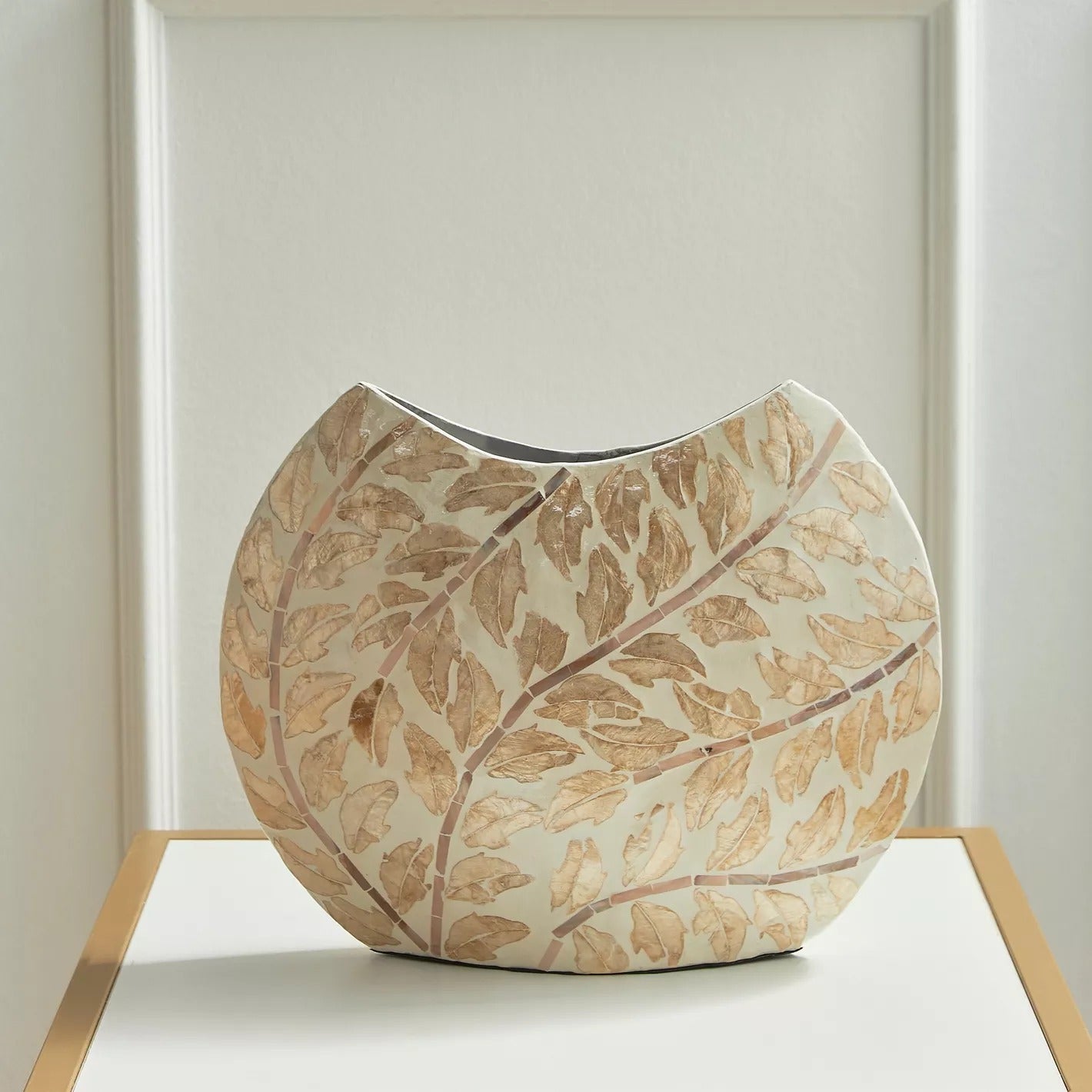 Clementine Leaf Capiz Vase - 36 cm
