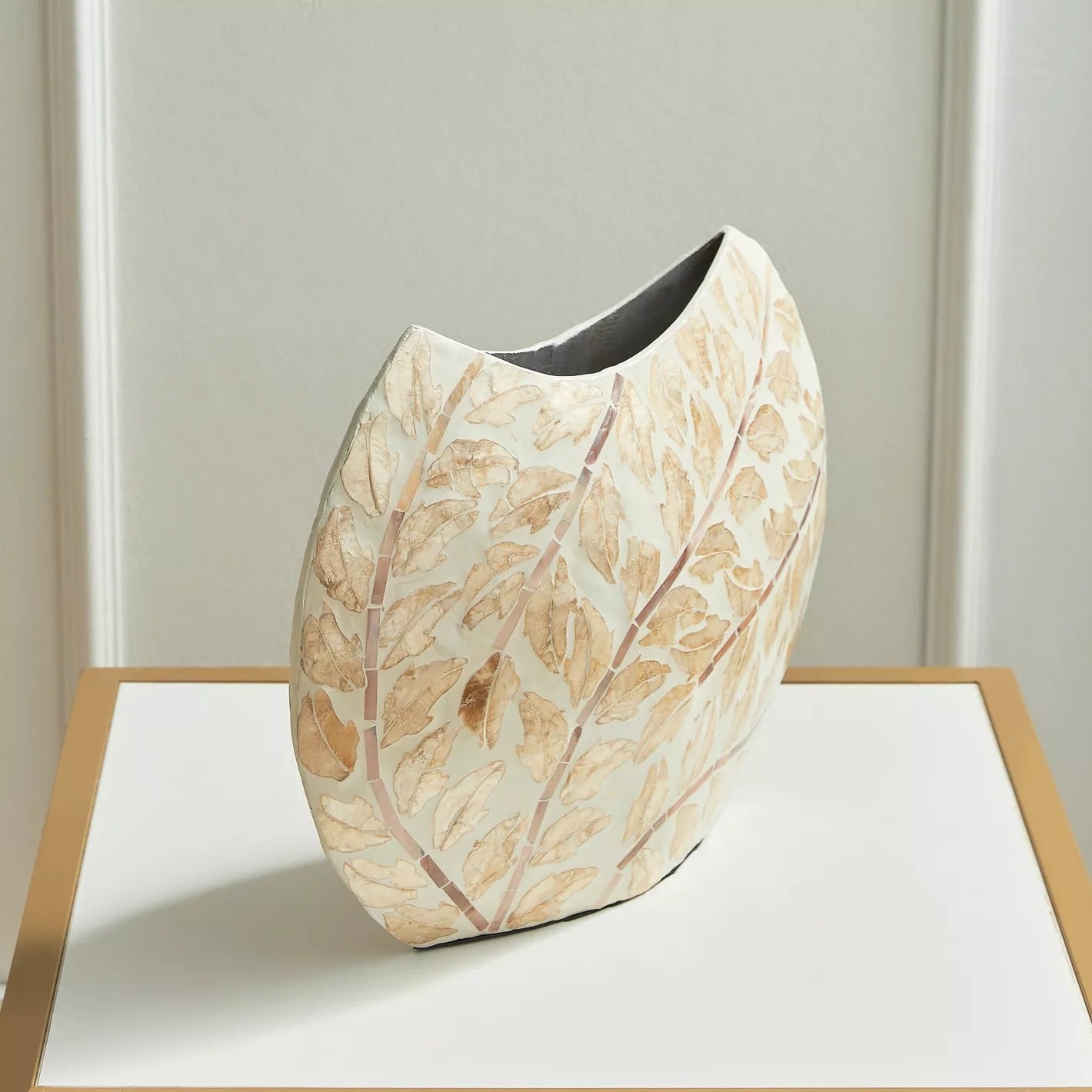 Clementine Leaf Capiz Vase - 36 cm