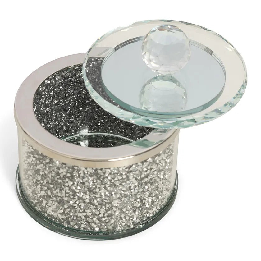 Glint Decorative Box, Silver - 10x10 cm
