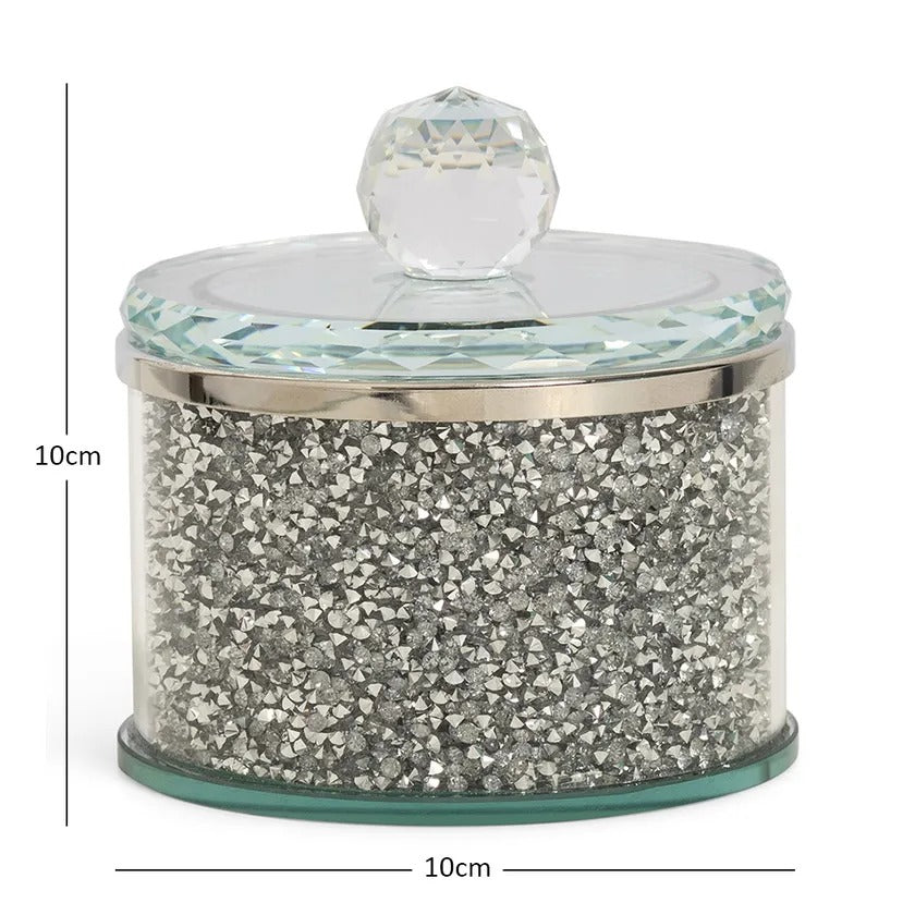 Glint Decorative Box, Silver - 10x10 cm