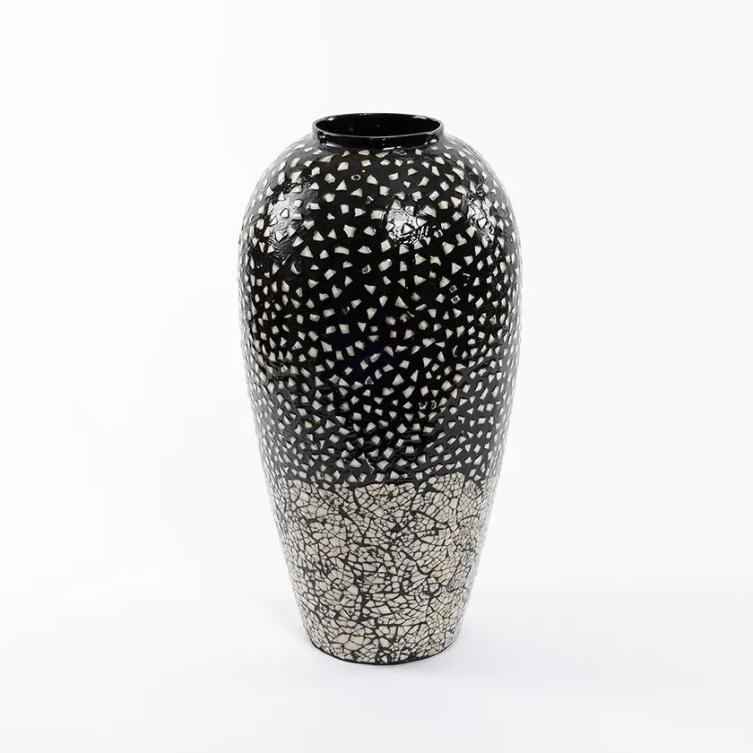 Orbit Handicraft Vase, Black & White - 23 cm