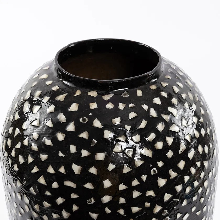 Orbit Handicraft Vase, Black & White - 23 cm