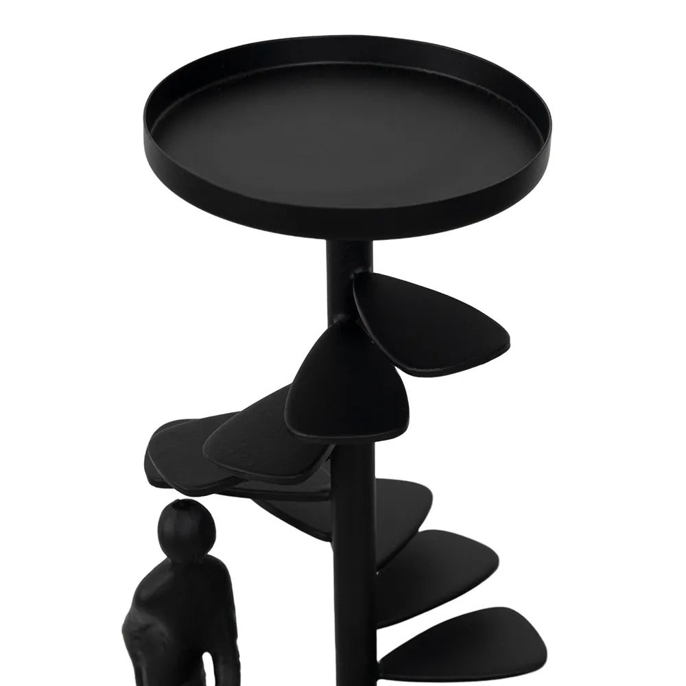 Troe Pillar Candle Holder, Black - 12.5x55 cm