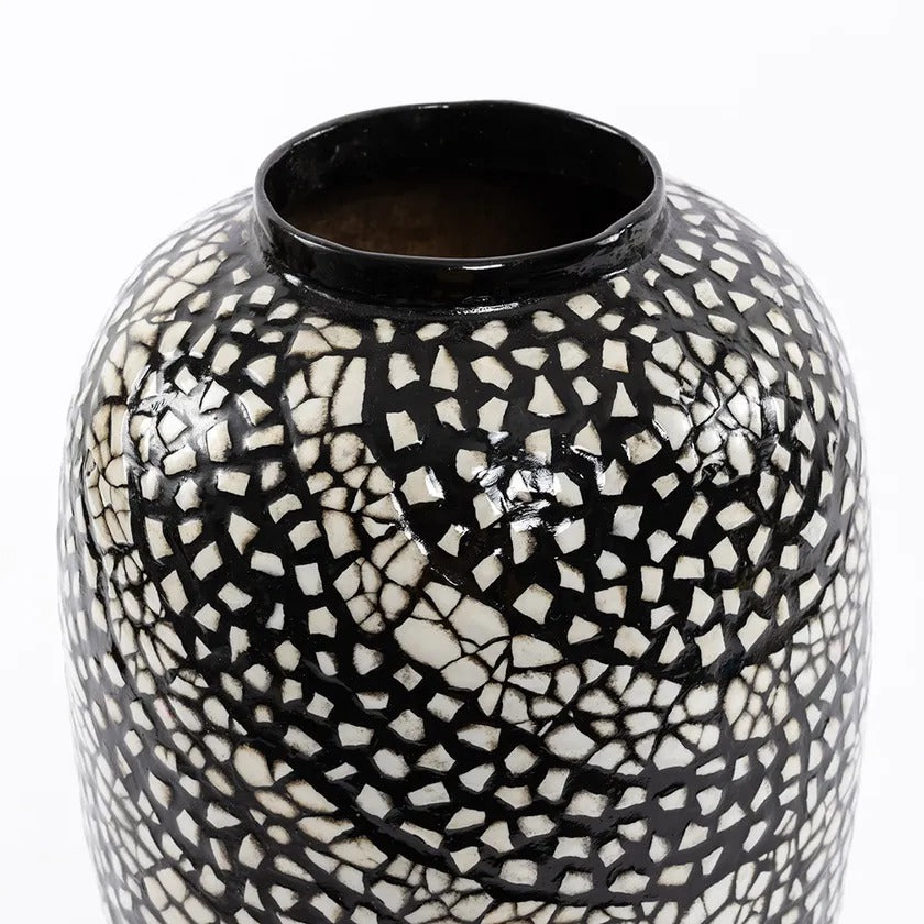 Orbit Handicraft Vase, Black & White - 20 cm