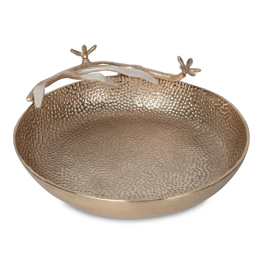 Ode Decorative Bowl, Gold & Beige – 30 cm