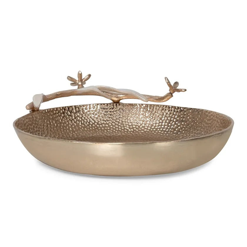 Ode Decorative Bowl, Gold & Beige – 30 cm