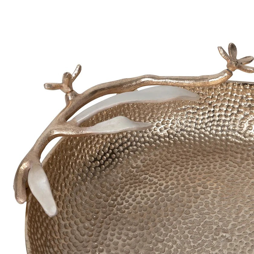 Ode Decorative Bowl, Gold & Beige – 30 cm
