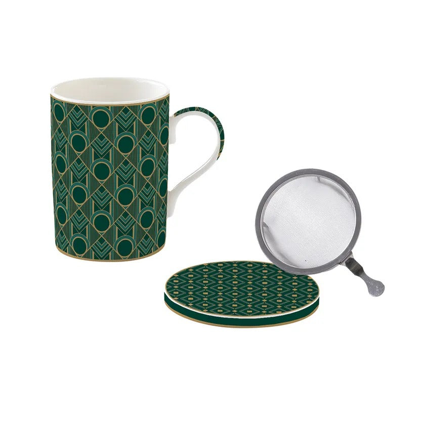 Charleston China Mug with Infuser, Multicolour - 350 ml