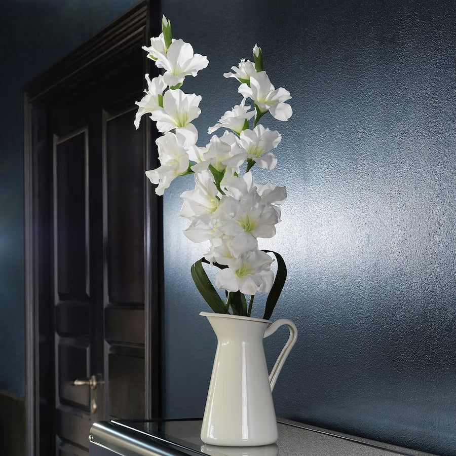 SMYCKA Artificial flower, Gladiolus/white, 100 cm