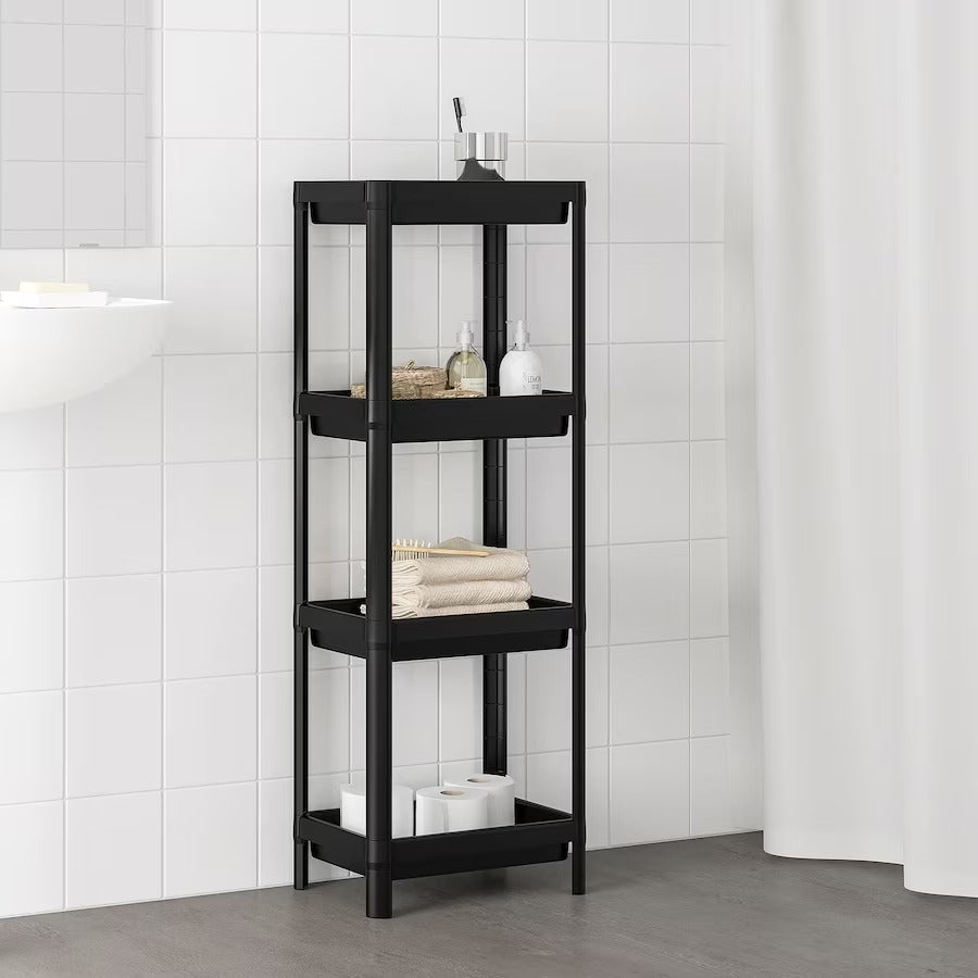 VESKEN Shelf unit, black, 14 1/2x9 1/8x39 5/8 "