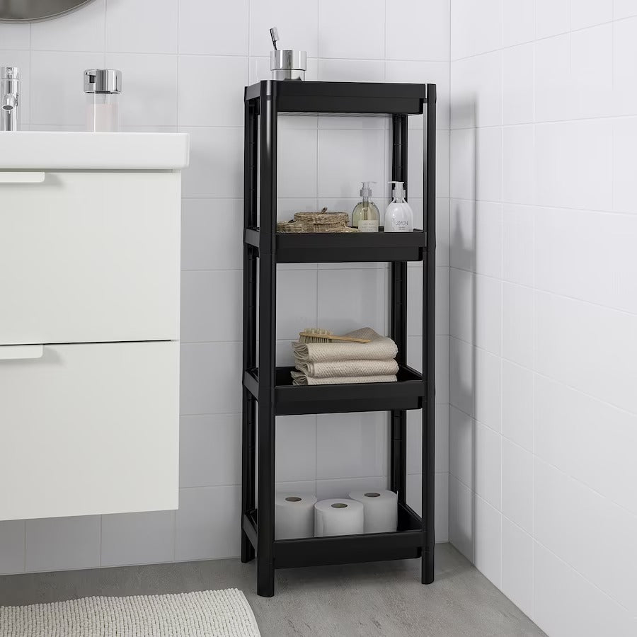 VESKEN Shelf unit, black, 14 1/2x9 1/8x39 5/8 "