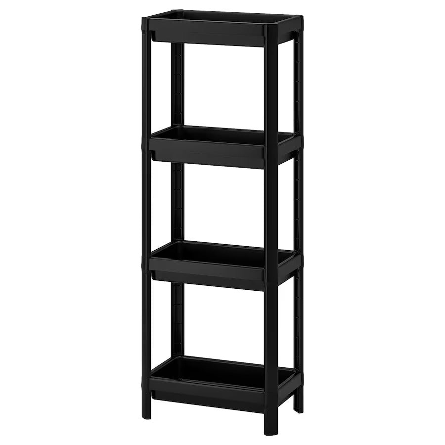 VESKEN Shelf unit, black, 14 1/2x9 1/8x39 5/8 "