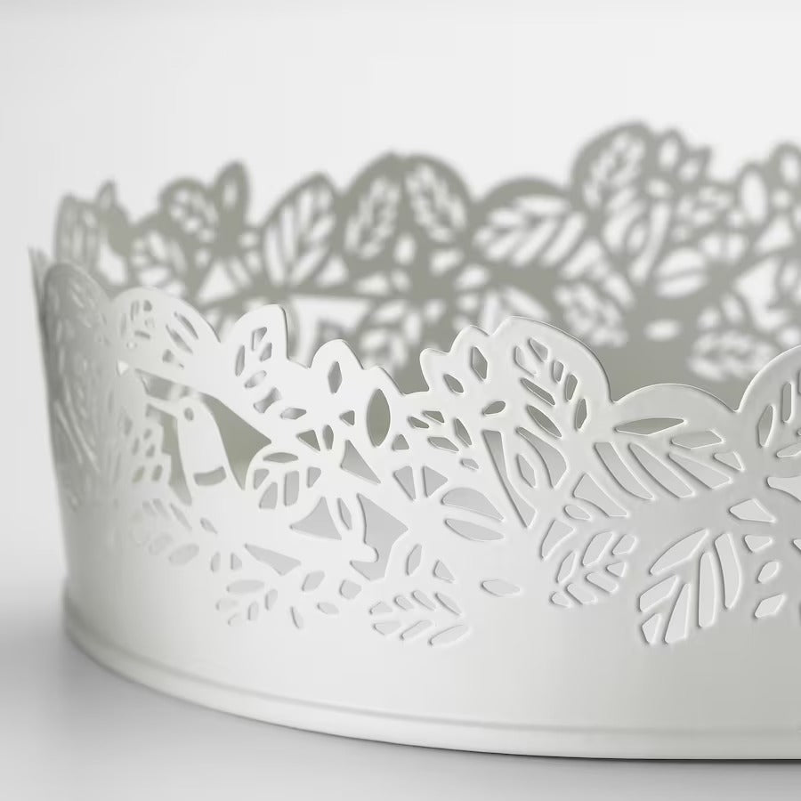 SAMVERKA Candle dish, oval white, 35x15 cm
