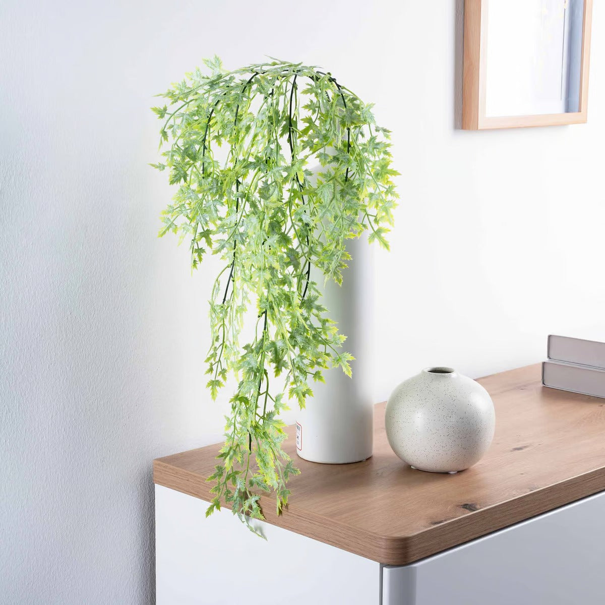 Artificial Hanging Leaf Plant H80cm - Green