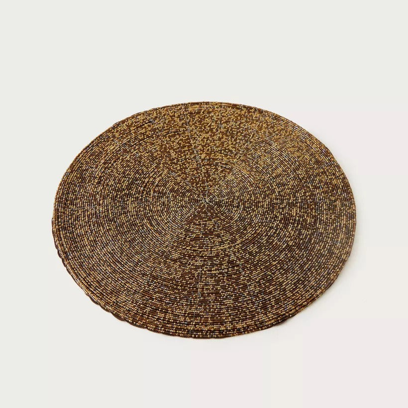 Beaded Round Placemat - 38 cms
