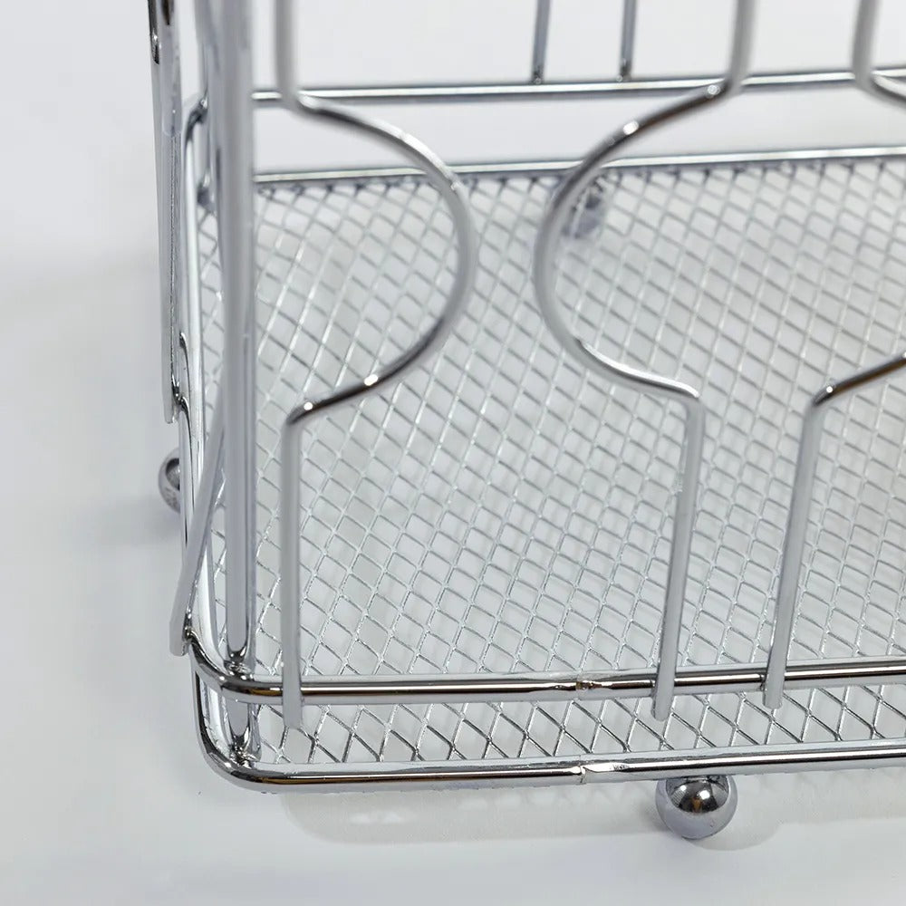 Cole Utensil Holder, Silver Square - 11.5x16 cm