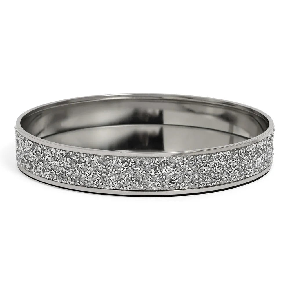 Glint Decorative Tray, Silver - 24 cm