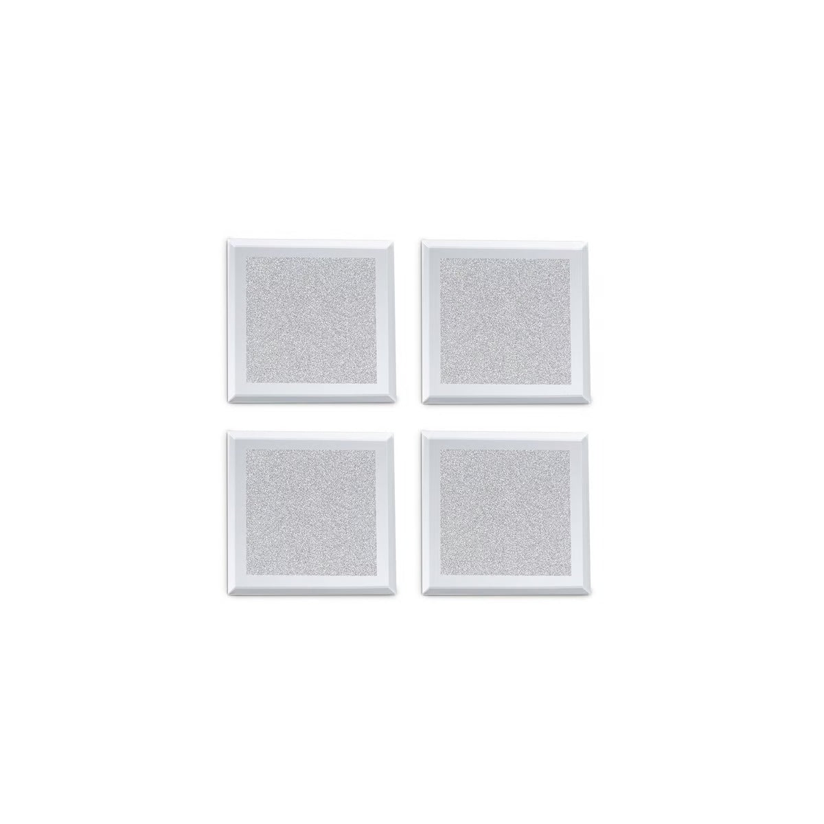 Gatsby 4-Piece Glass Coaster Set 10x10cm - Silver