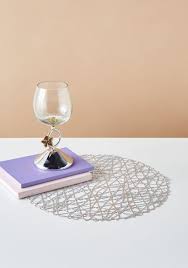 Textured Round Placemat Silver - 38 cms Set of 4