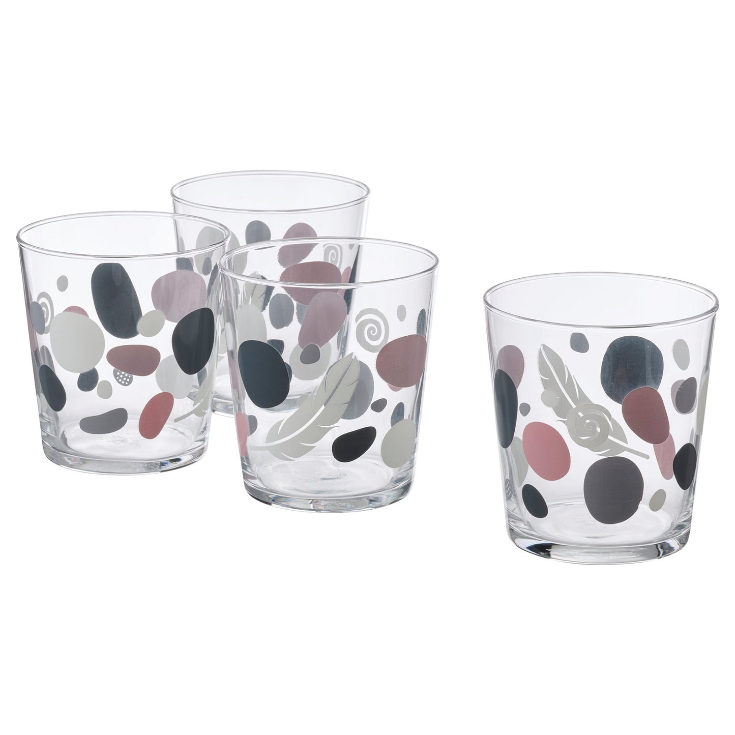 SOMMARFLOX glass/patterned stones/4 pack, 30 cl