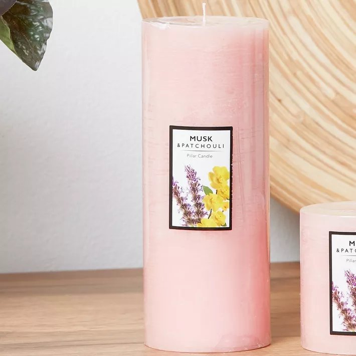 Musk and Patchouli Pillar Candle Large