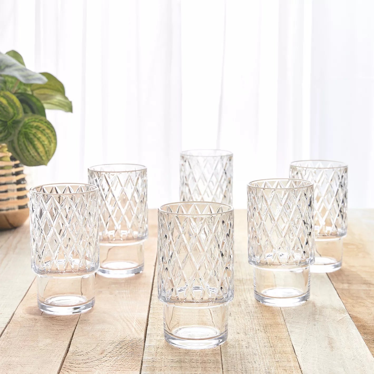 Malika 6-Piece Highball Glass Set - 430 ml