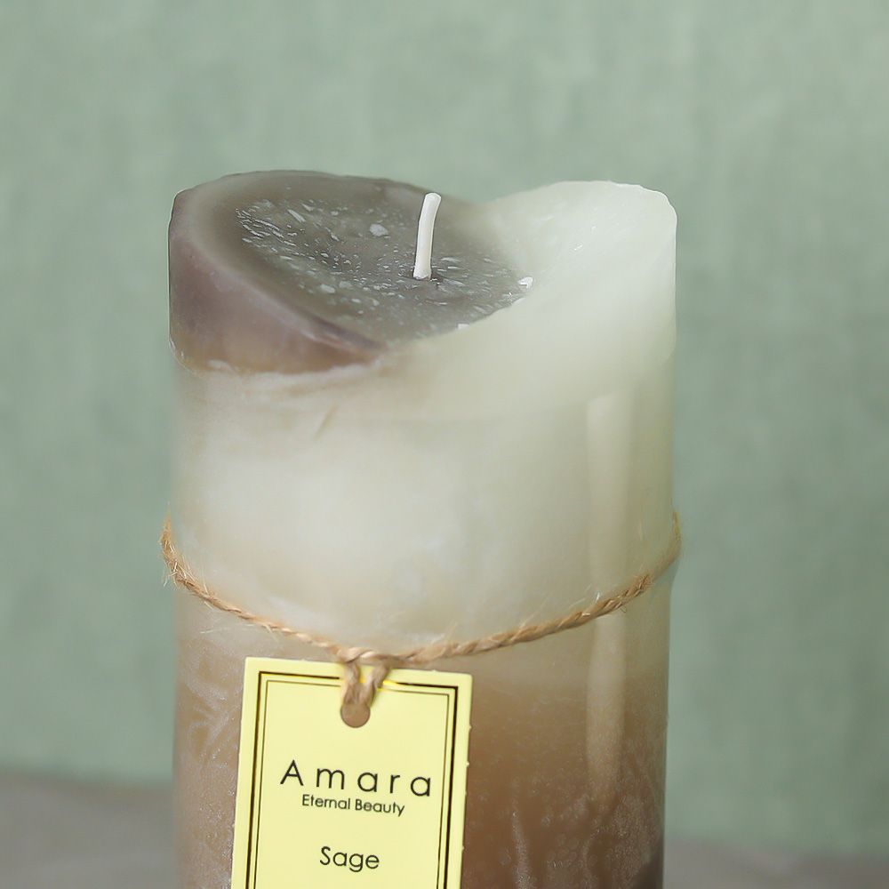 Amara Scented Pillar Candle - Sage