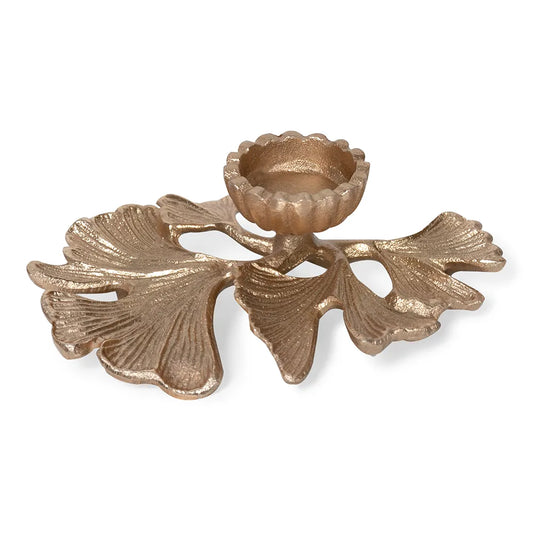 Ode Leaf Tealight Holder (Gold)