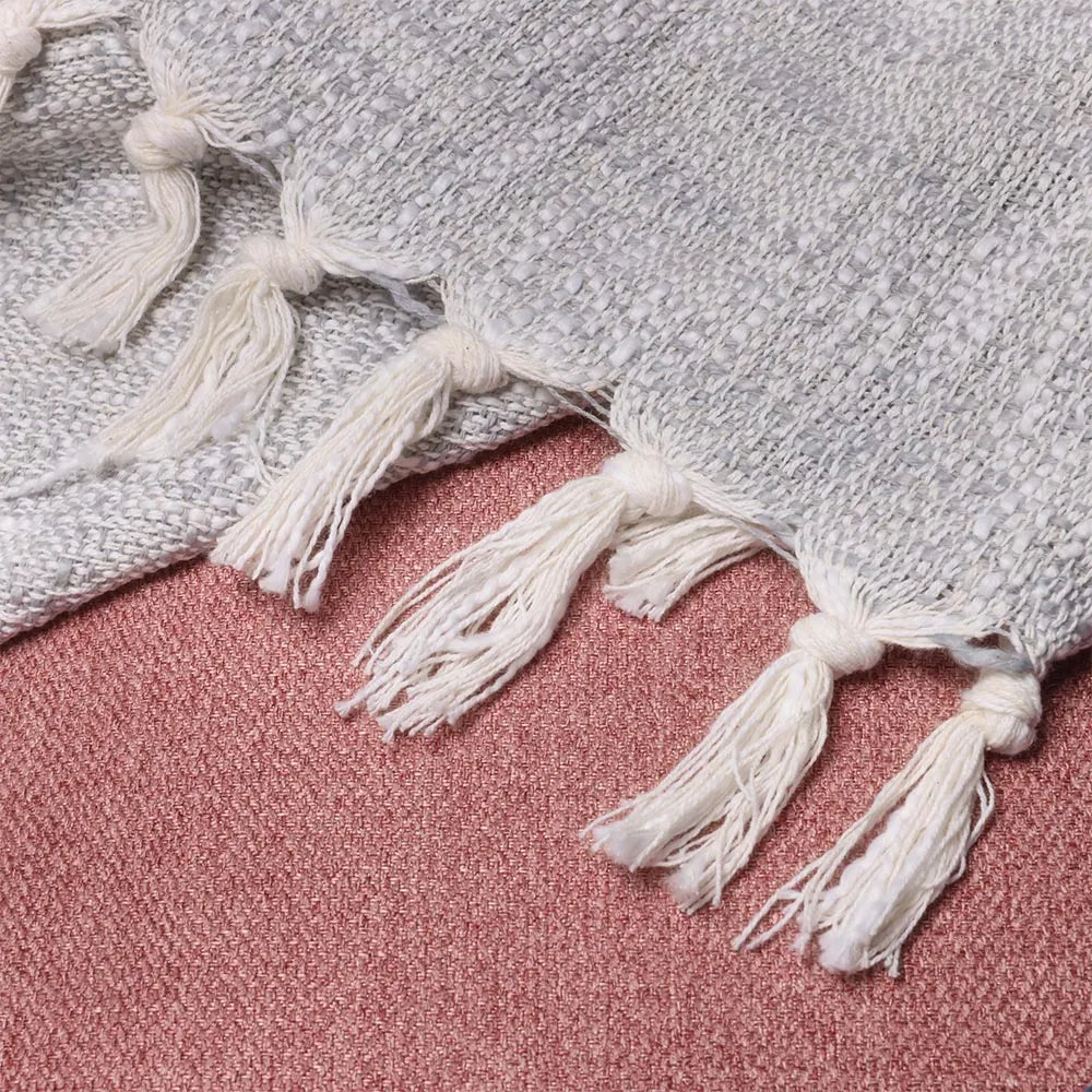 Iona Handwoven Throw (Grey/White)
