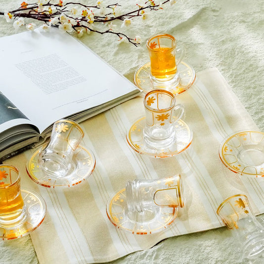 Jannat 12-Pc Floral Istikan Set - 110 Ml - Serve 6
