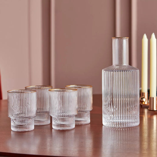 Vintage Optic 5-Piece Decanter Set