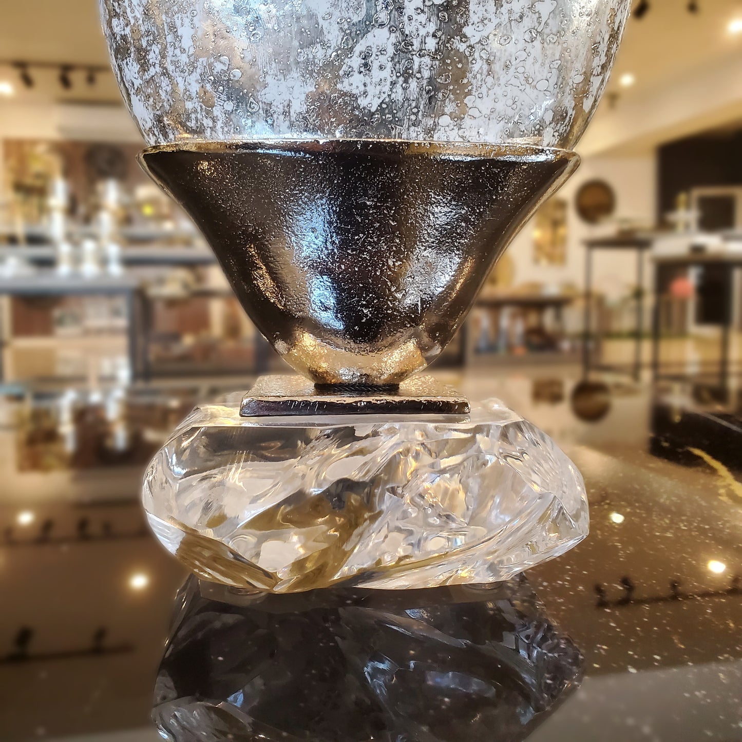 Colton Glass Vase 18x10x41cm-Nickel