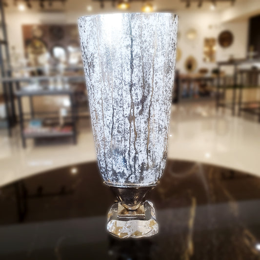 Colton Glass Vase 18x10x41cm-Nickel