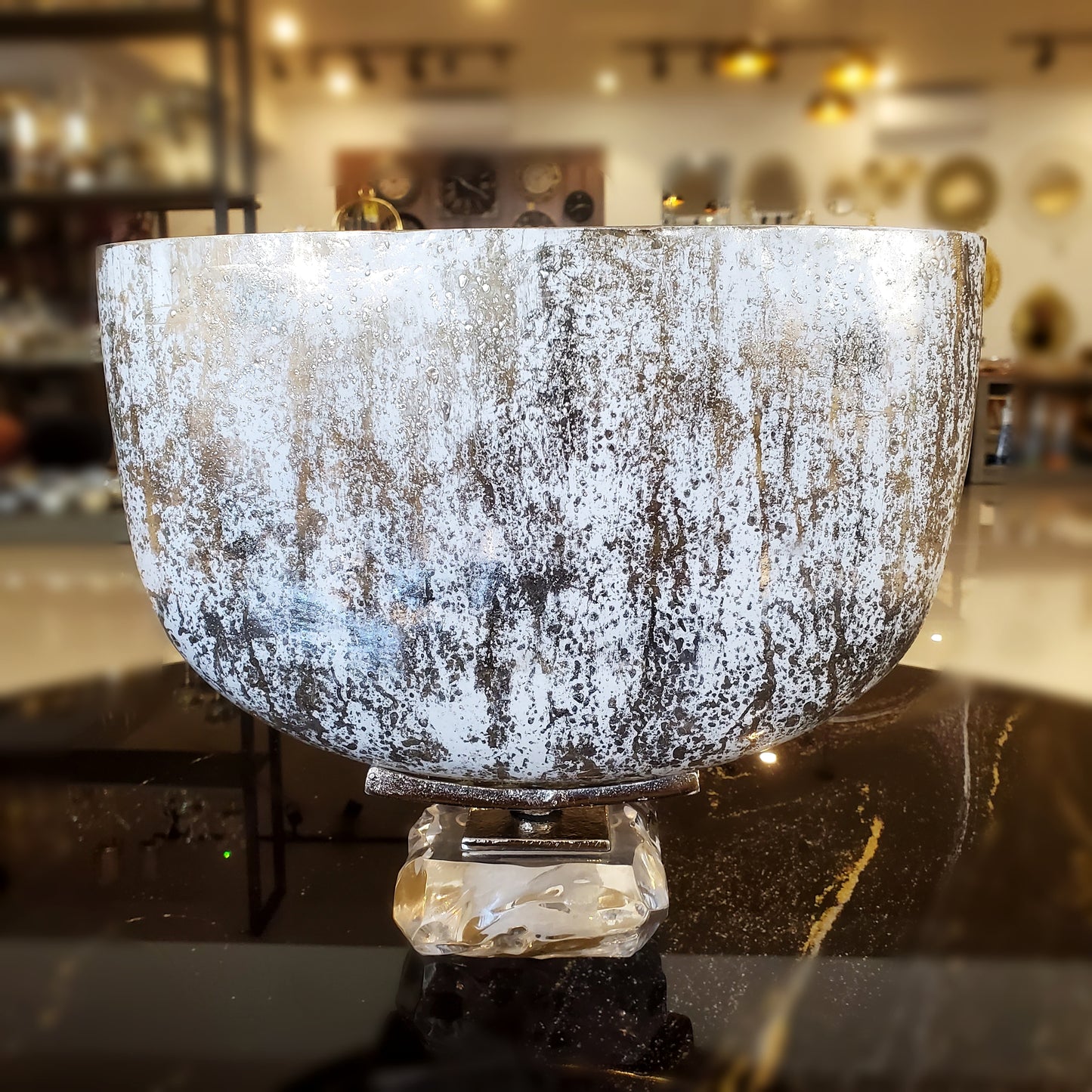 Colton Glass Vase, 30x10x25 Cm - Nickel