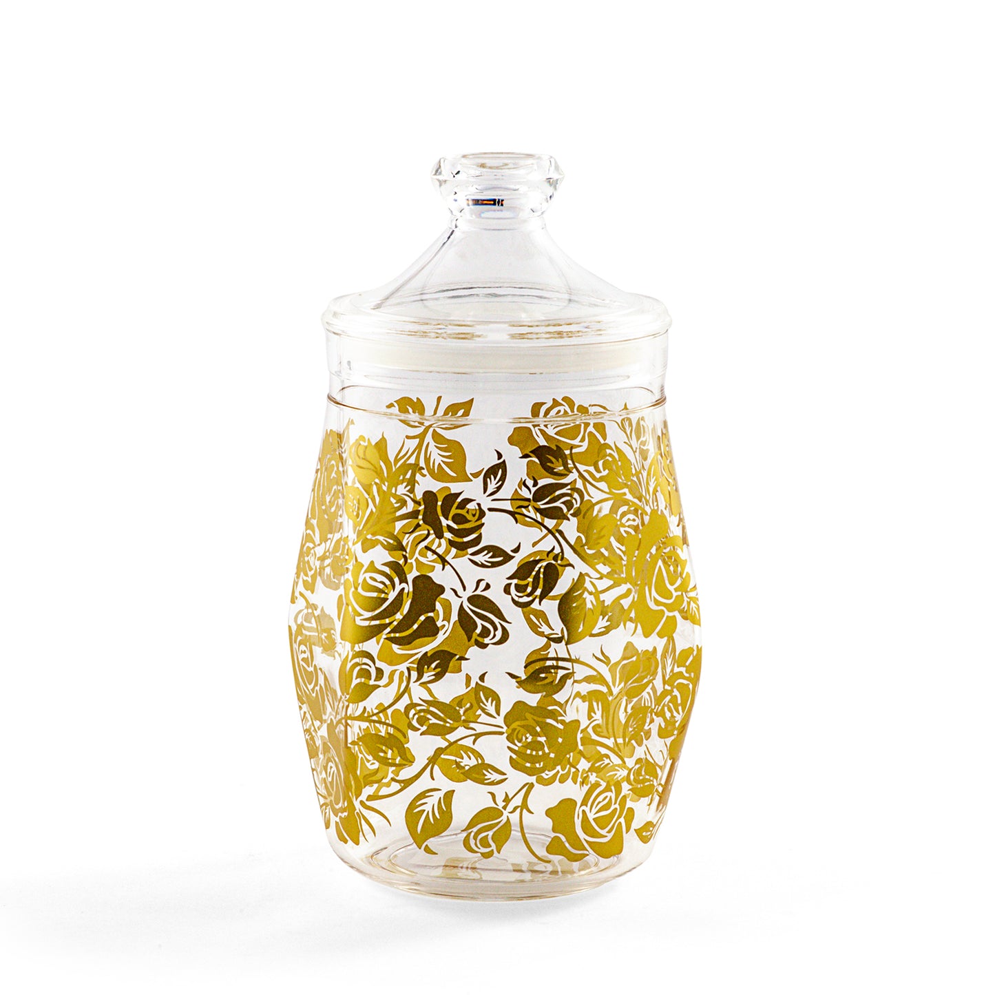Vague Acrylic Diamond Jar with Gold Rose Gold Transparent Acrylic Set Of 3