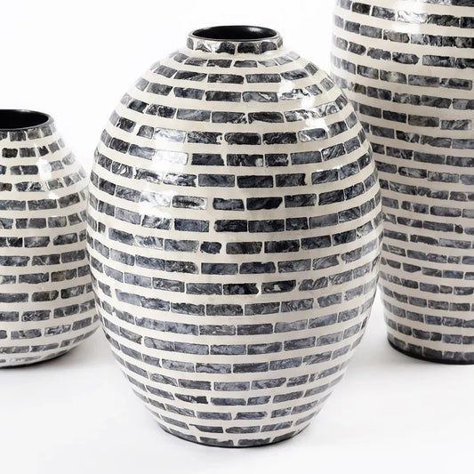 Usaf Vase, White & Grey - 26x35 cm
